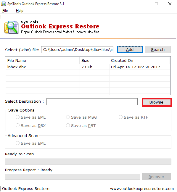 Outlook Express Scan Dbx